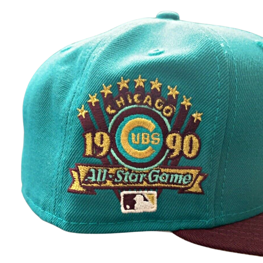 New Era Chicago Cubs 1990 All-Star Game Turquoise/Beetroot Gold Undervisor 59FIFTY Fitted Hat