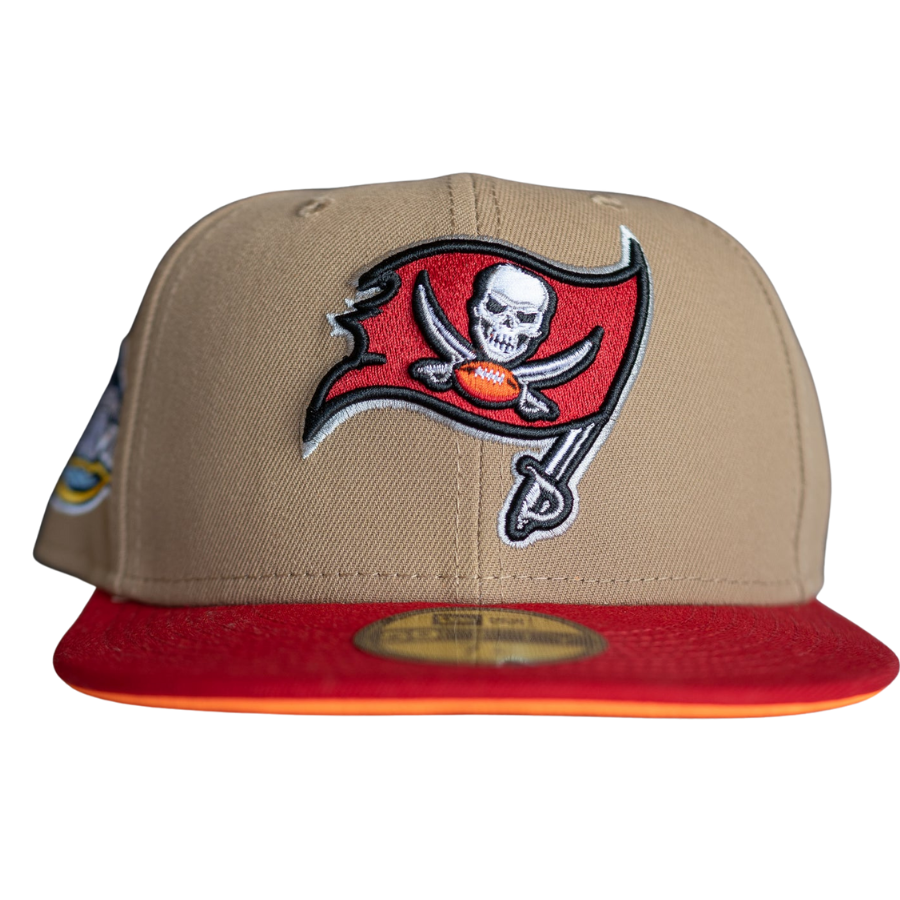 New Era Tampa Bay Buccaneers Khaki/Red 2003 Super Bowl Orange Undervisor 59FIFTY Fitted Hat