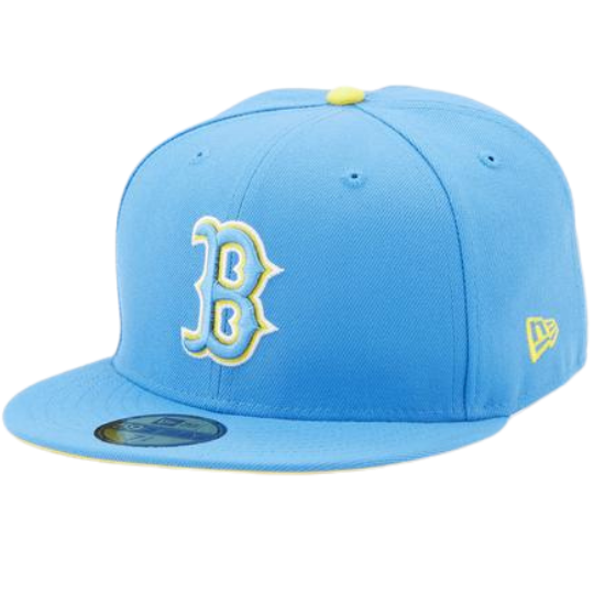 New Era Boston Red Sox Yellow Under Brim With Side Patch 59FIFTY Fitted Hat