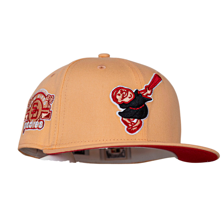 New Era San Diego Padres San Diego Stadium Peach / Scarlet UV 59FIFTY Fitted Hat