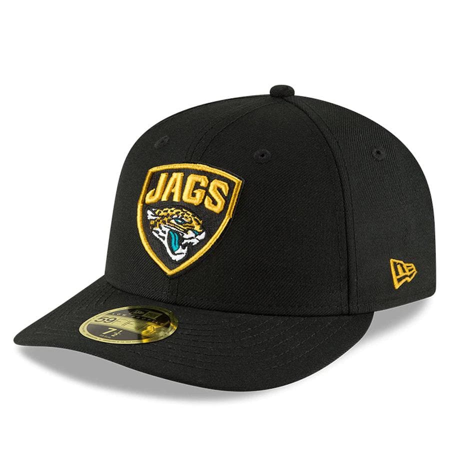 New Era Jacksonville Jaguars Black Shield Omaha Low Profile 59FIFTY Fitted Hat