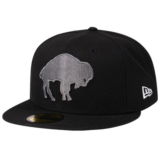 New Era Buffalo Bills Throwback Steel Black Edition 59FIFTY Fitted Hat