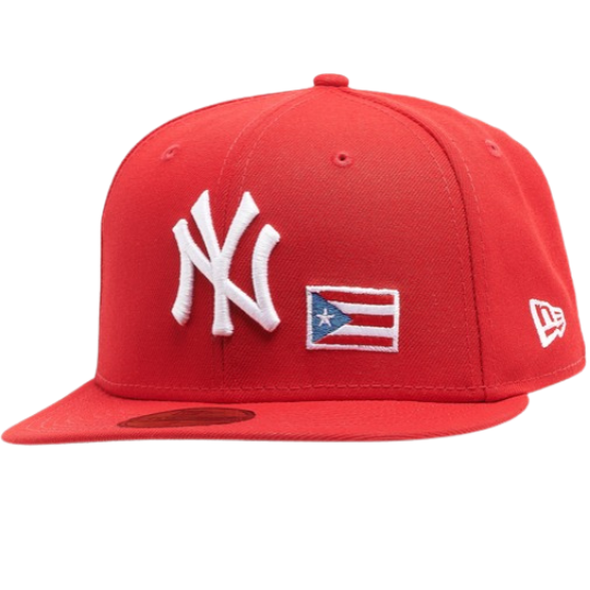 New Era New York Yankees Red Puerto Rico Flag 59FIFTY Fitted Hat