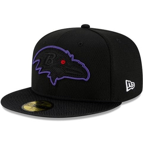 New Era Baltimore Ravens NFL Sideline Road 2021 Black 59FIFTY Fitted Hat