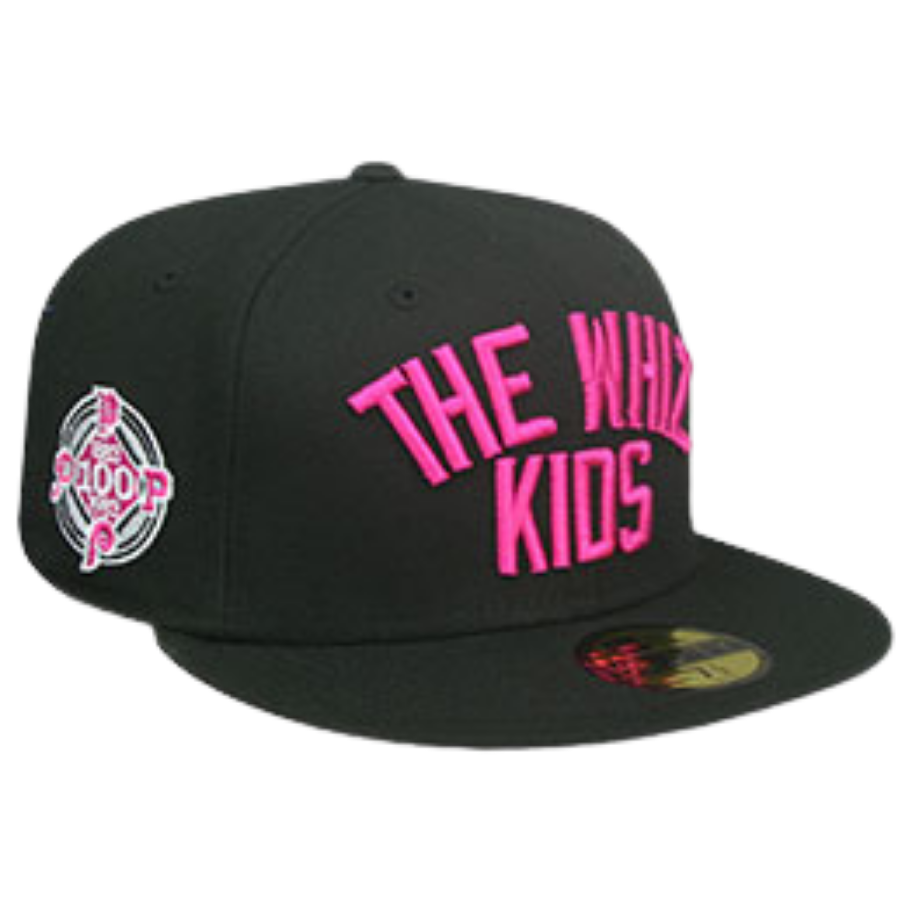 New Era Philadelphia Phillies Whiz Kids Black/Beetroot 100 Years Patch 59FIFTY Fitted Hat