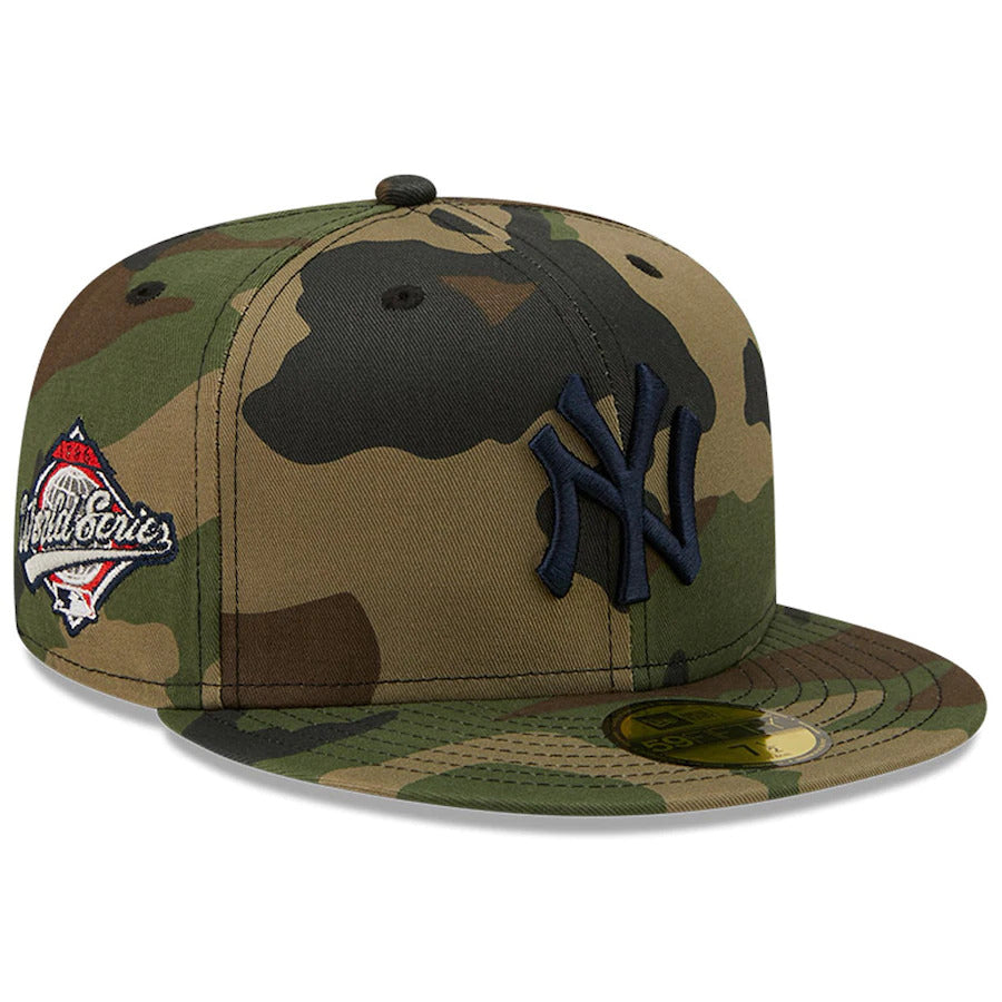 New Era Camo New York Yankees 1996 World Series Patch Woodland Undervisor 59FIFTY Fitted Hat