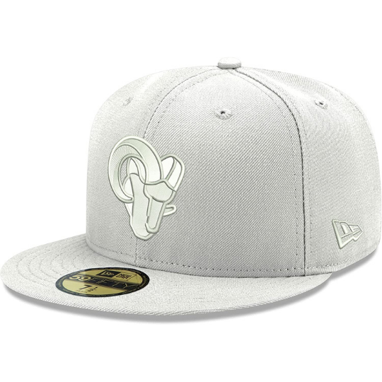 New Era Los Angeles Rams White on White 59FIFTY Fitted Hat