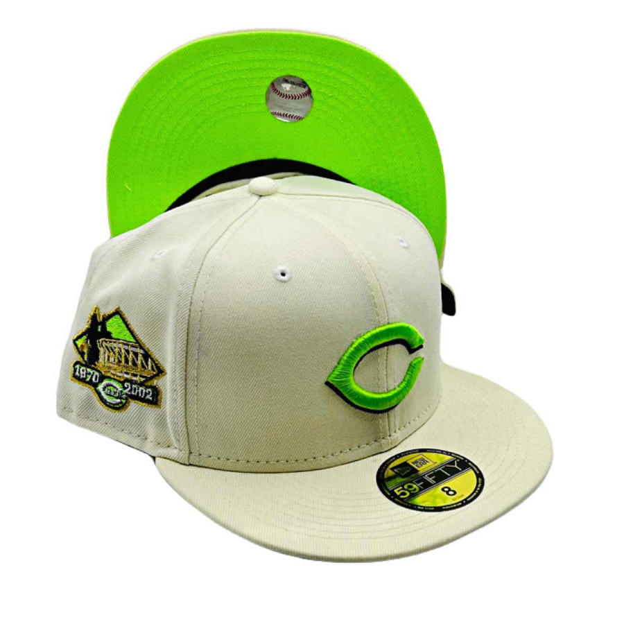 New Era Cincinnati Reds Cream/Neon Green 59FIFTY Fitted Hat