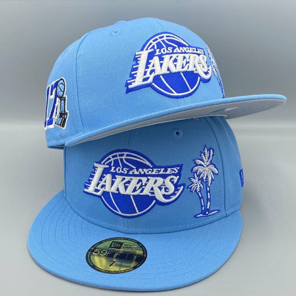 New Era LA Lakers Baby Blue Side Patch 59Fifty Fitted Hat