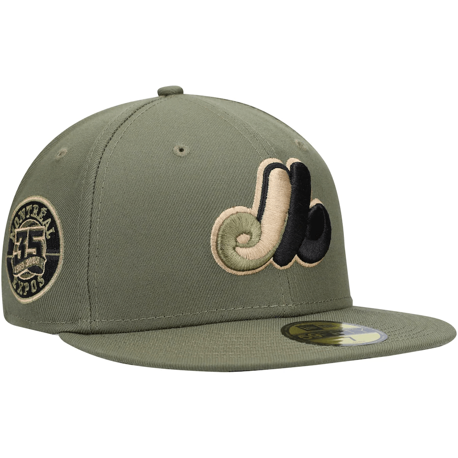 New Era Montreal Expos Military Green Cooperstown 59Fifty Fitted Hat