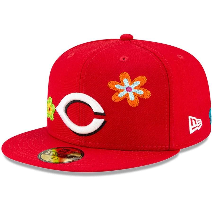 New Era Cincinnati Reds Chain Stitch Floral Red 59FIFTY Fitted Hat