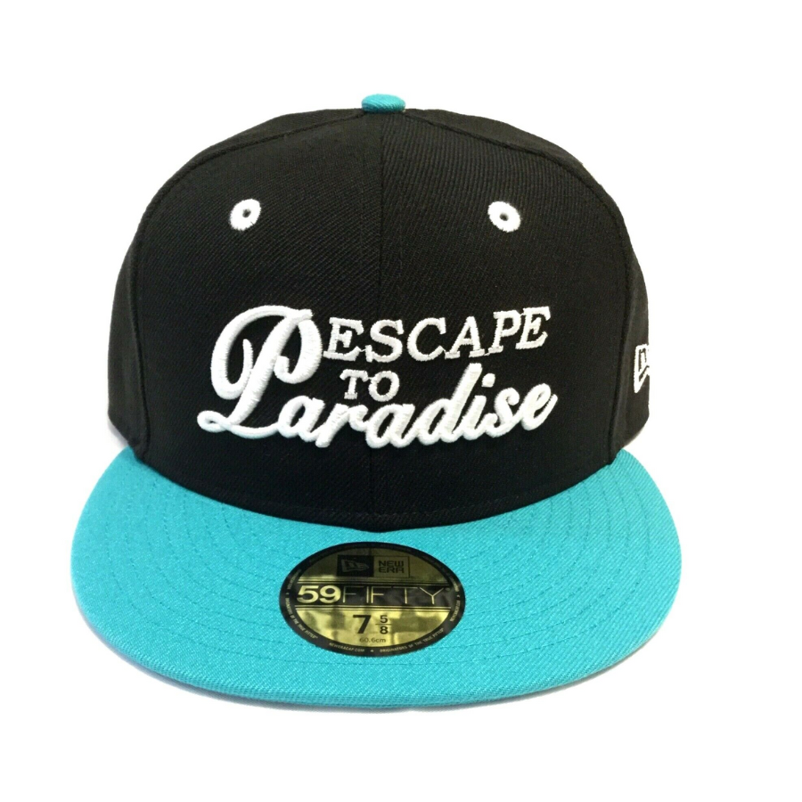 New Era x Fitted Hawaii 'Escape to Paradise' Black/Teal 59FIFTY Fitted Hats