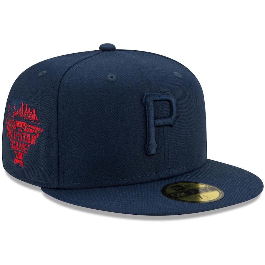 New Era Pittsburgh Pirates Navy Cooperstown Collection Oceanside Red Under Visor 59FIFTY Fitted Hat