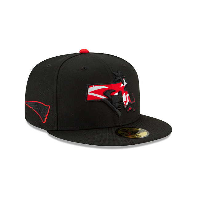New Era New England Patriots State Logo Reflect Red Bottom Fitted Hat