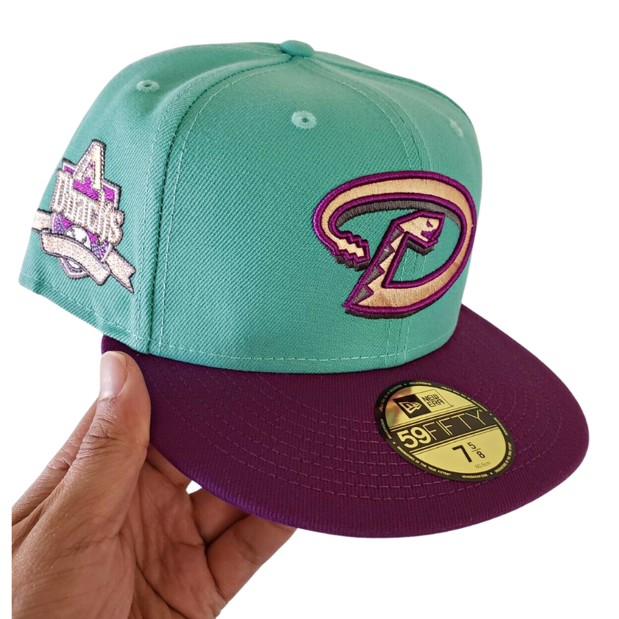 New Era Arizona Diamondbacks Mint/Purple Peach Undervisor 59FIFTY Fitted Hat