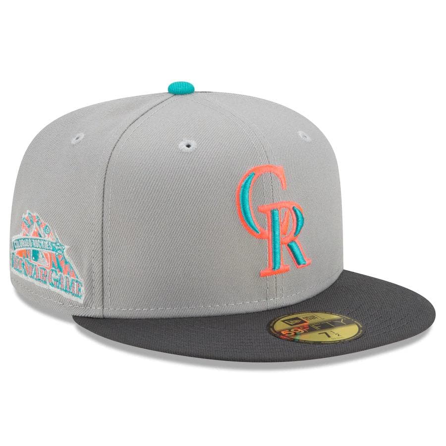 New Era Grey Colorado Rockies Hot Pink Undervisor 59FIFTY Fitted Hat