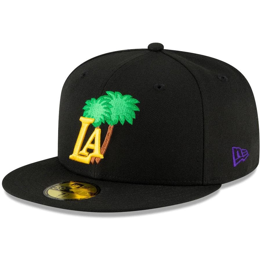 New Era Los Angeles Lakers Icon Pink Bottom 59FIFTY Fitted Hat