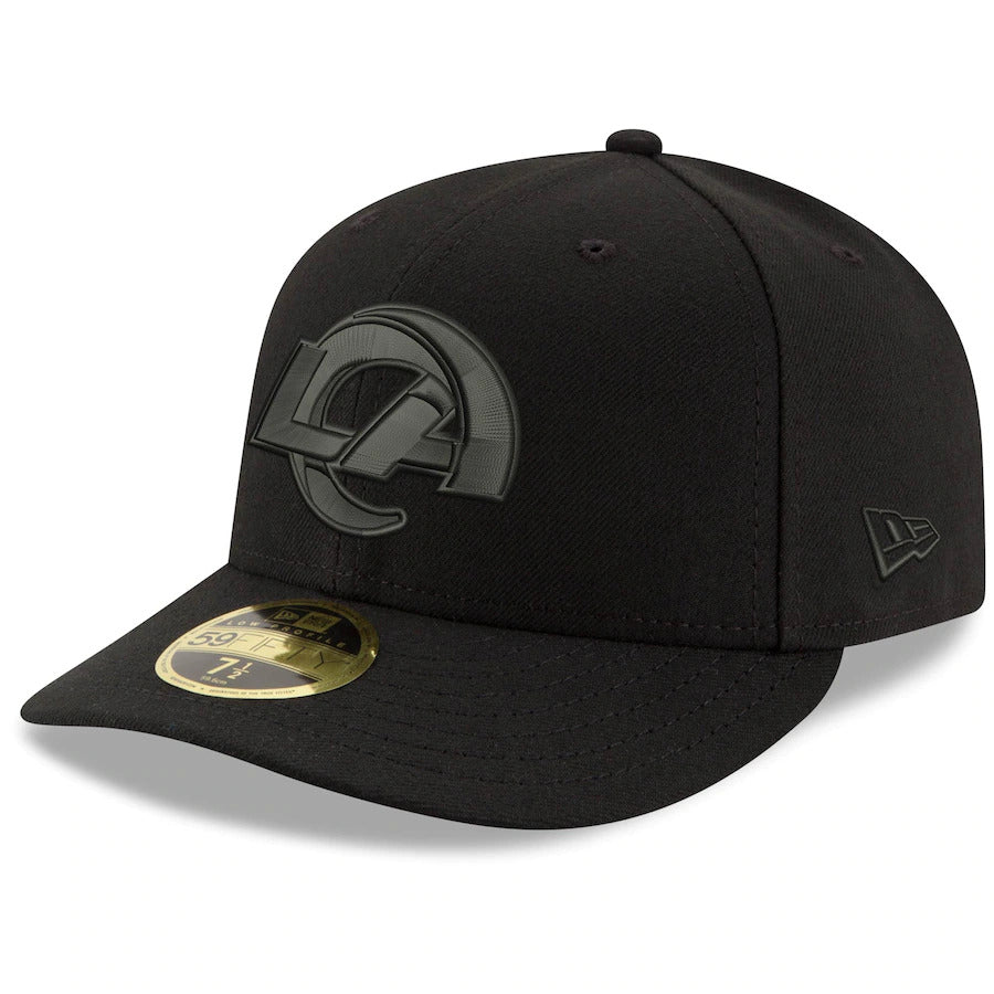 New Era Black Los Angeles Rams Logo Low Profile 59FIFTY Fitted Hat