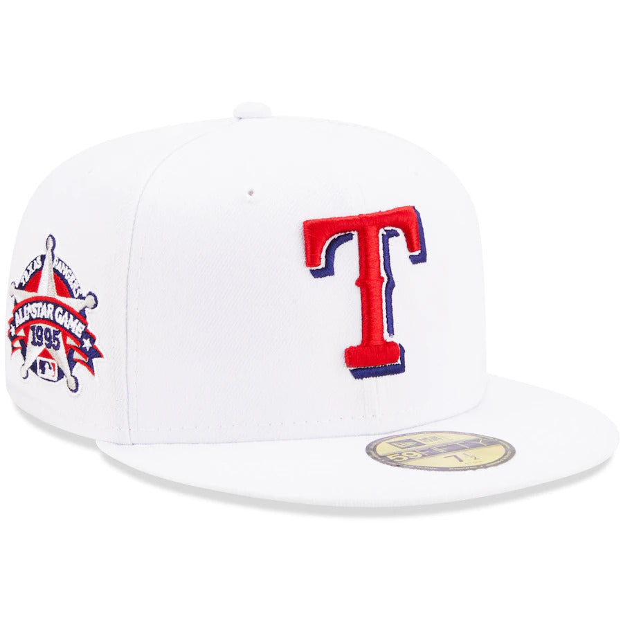New Era White Texas Rangers 1995 MLB All-Star Game Patch Undervisor 59FIFTY Fitted Hat