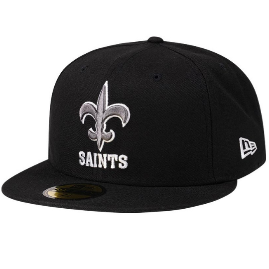New Era New Orleans Saints Throwback Steel Black Edition 59FIFTY Fitted Hat
