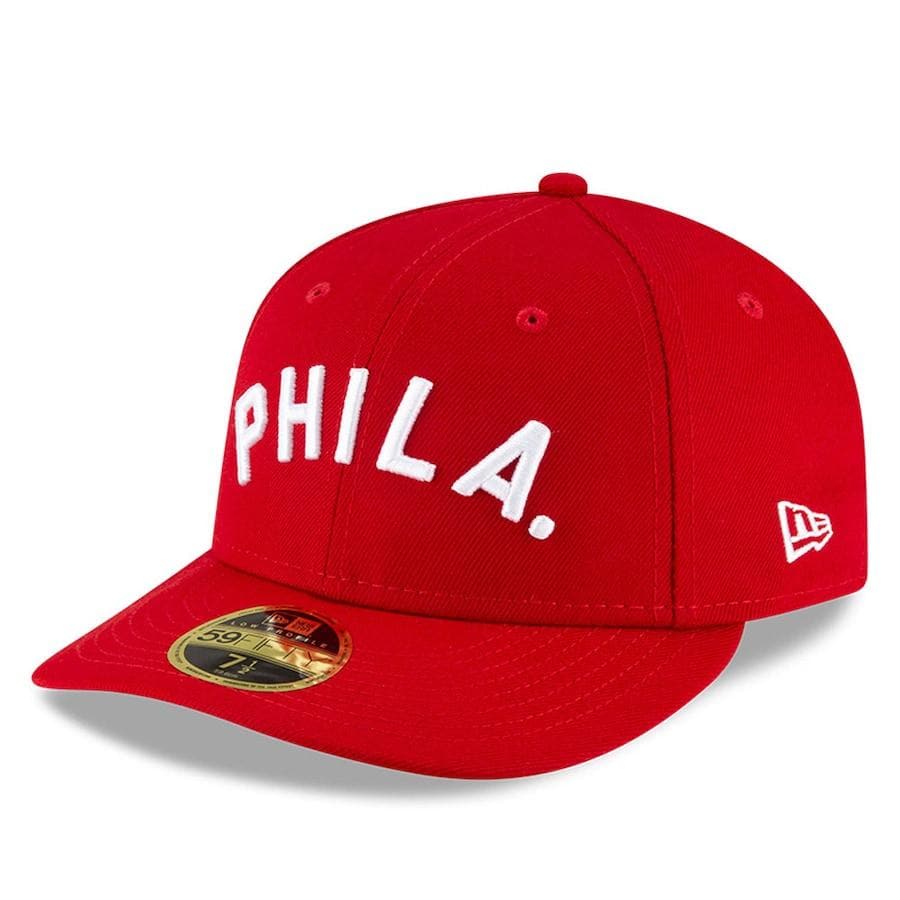 New Era Philadelphia Phillies Red Ligature Low Profile 59FIFTY Fitted Hat
