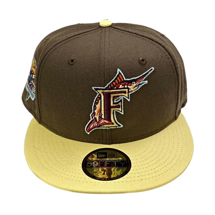 New Era Florida Marlins Two Tone Dark Brown/Yellow 10th Anniversary 59FIFTY Fitted Hat