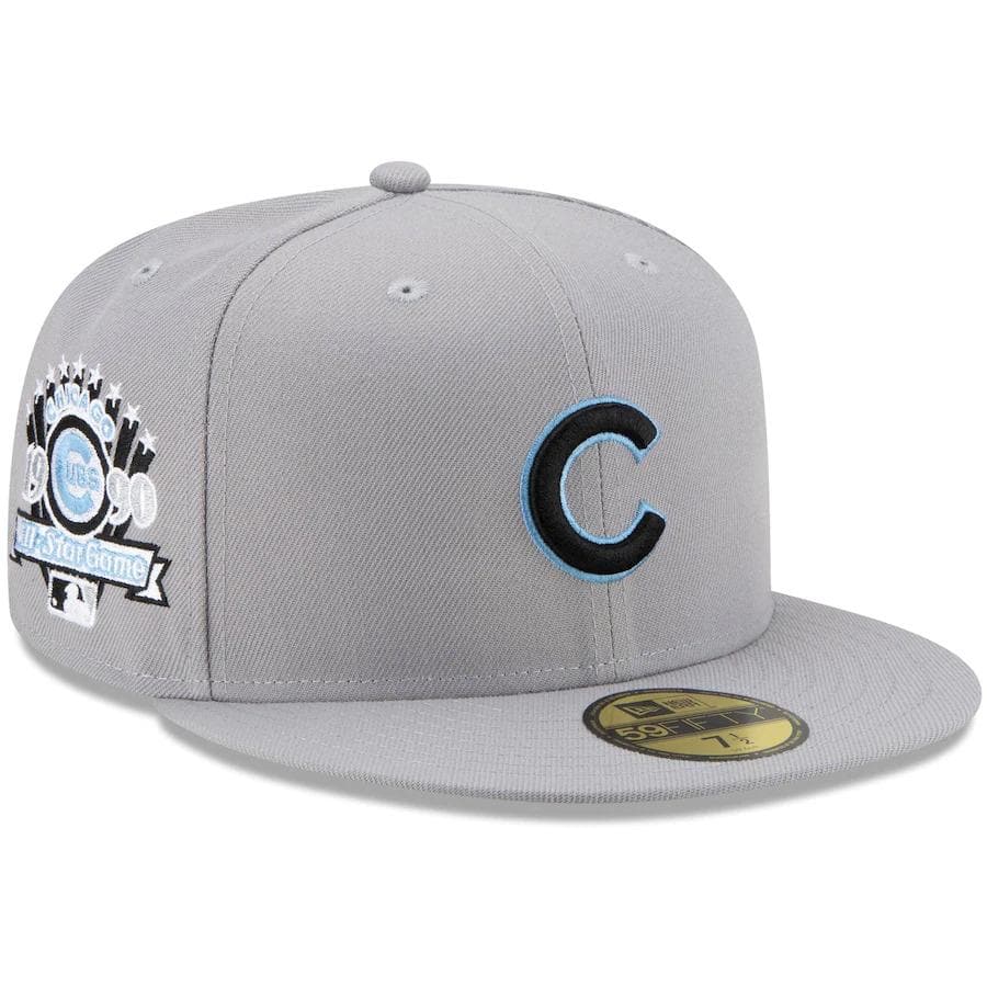 New Era Chicago Cubs Gray 1990 MLB All-Star Game Sky Blue Undervisor 59FIFTY Fitted Hat