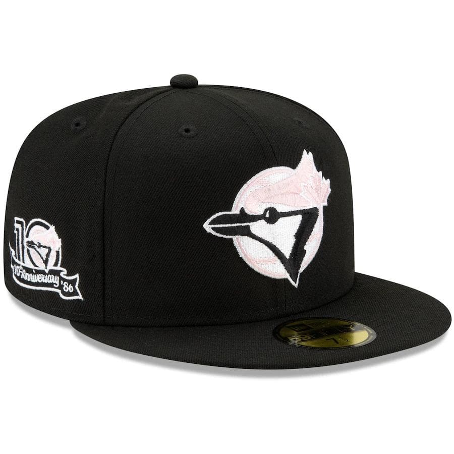 New Era Toronto Blue Jays Black 10th Season Pink Undervisor 59FIFTY Fitted Hat