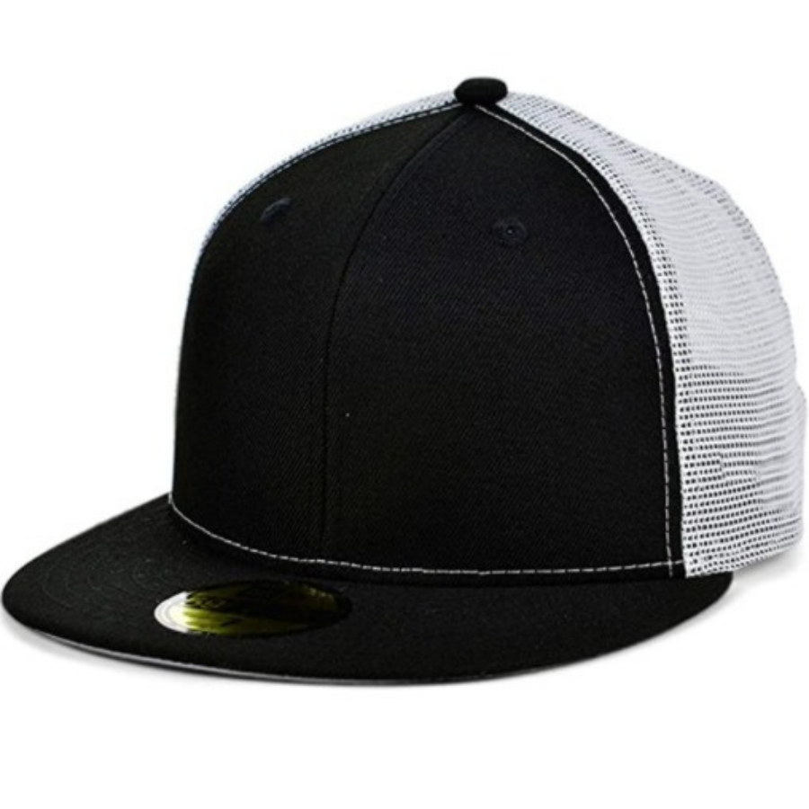 New Era Black/White Mesh Back Blank 59FIFTY Fitted Hat
