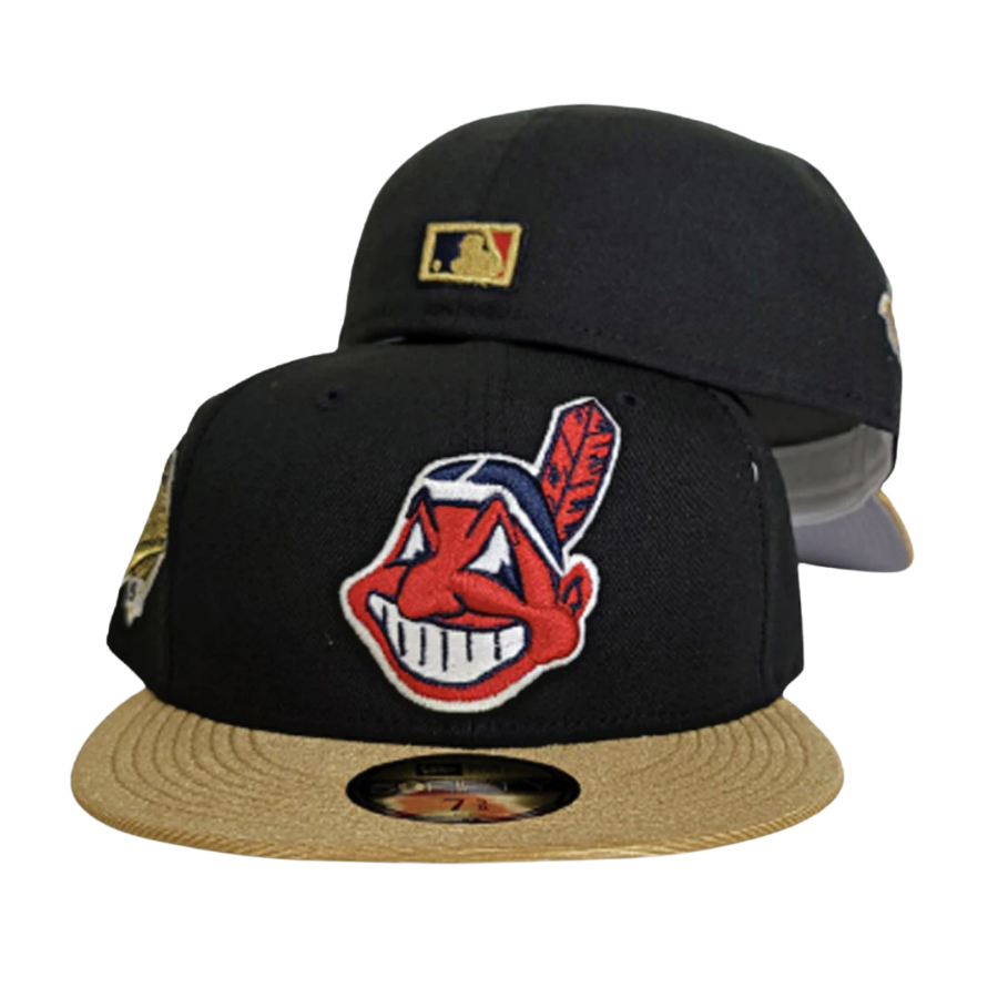 New Era Cleveland Indians Chief Wahoo Black/Gold/Red 1995 World Series 59FIFTY Fitted Hat