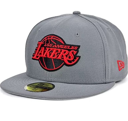 New Era Los Angeles Lakers Storm Gray Black/Red 59FIFTY Fitted Hat