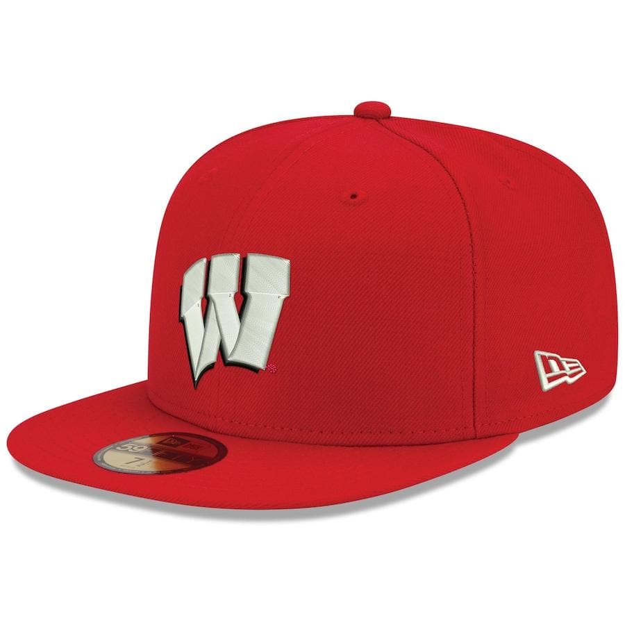 New Era Wisconsin Badgers Red 59FIFTY Fitted Hat