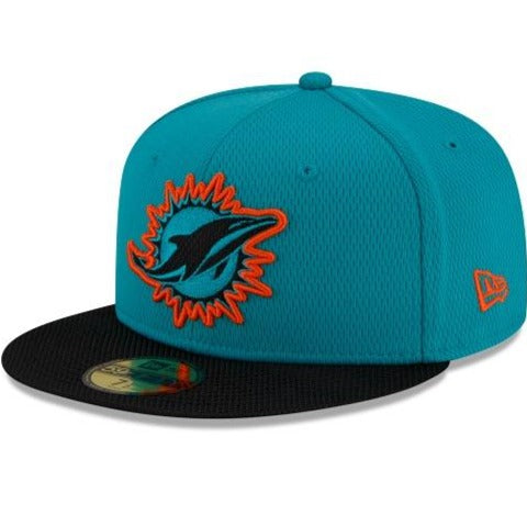 New Era Miami Dolphins NFL Sideline Road 2021 Teal 59FIFTY Fitted Hat
