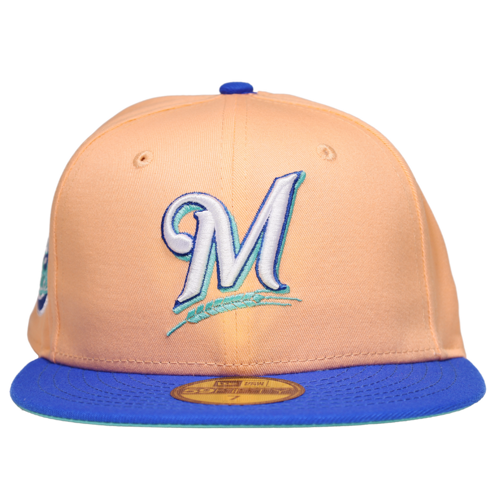 New Era Milwaukee Brewers Peach/Blue 25th Anniversary 59FIFTY Fitted Hat