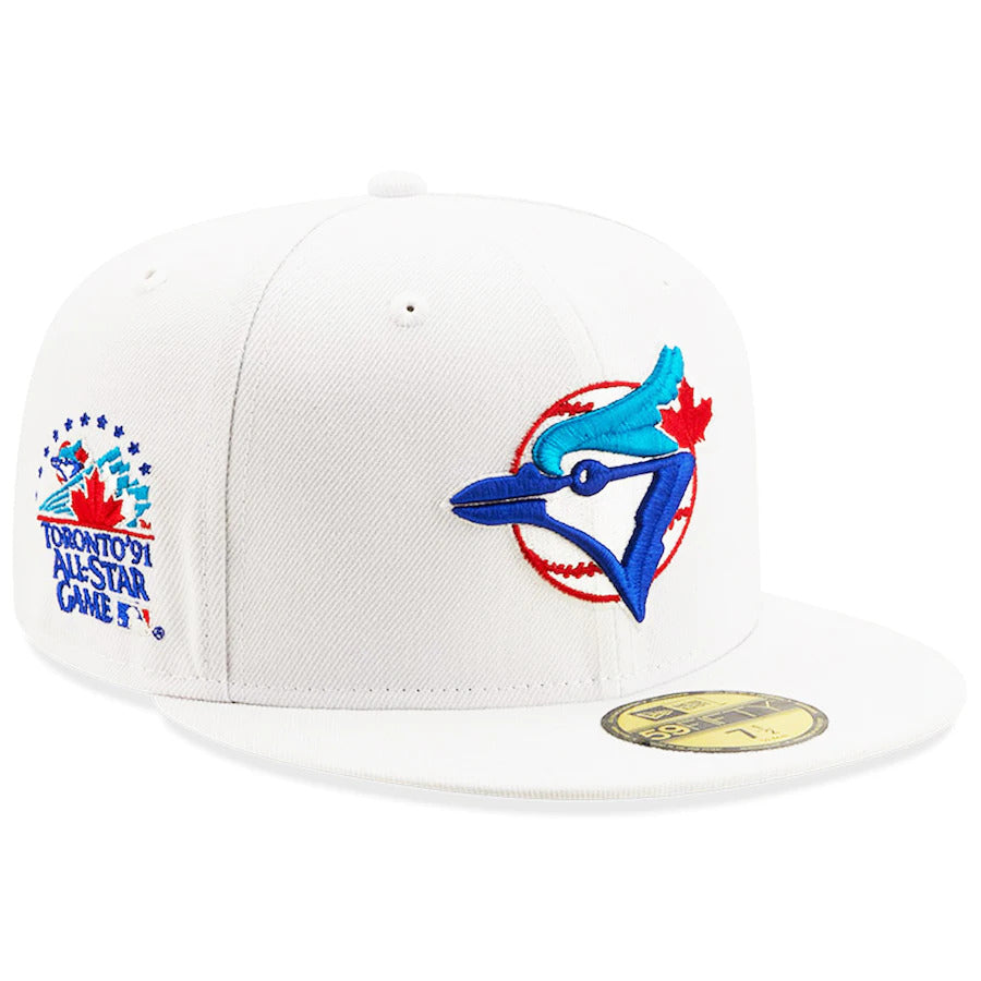 New Era White Toronto Blue Jays 1991 MLB All-Star Game Patch Undervisor 59FIFTY Fitted Hat
