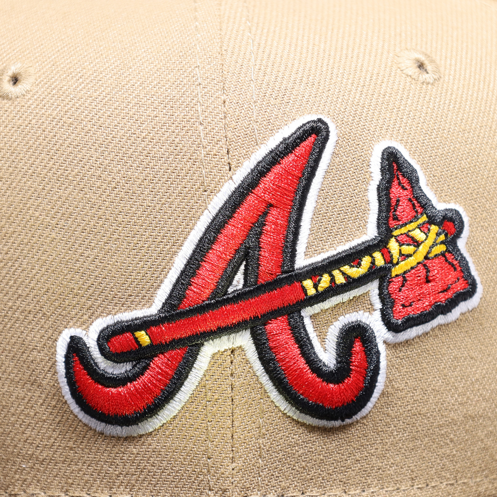 New Era Atlanta Braves Tan/Red/Black Corduroy Visor 1999 World Series 59FIFTY Fitted Hat