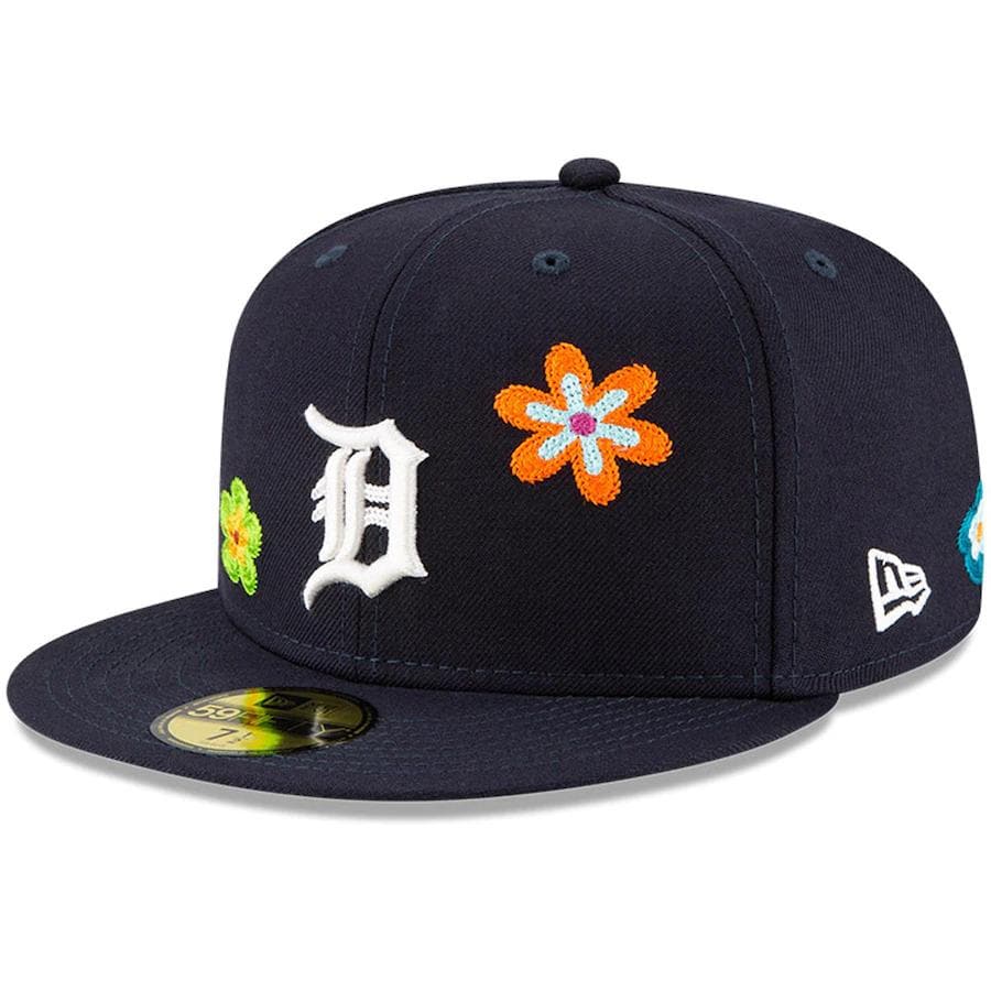 New Era Detroit Tigers Chain Stitch Floral Navy 59FIFTY Fitted Hat