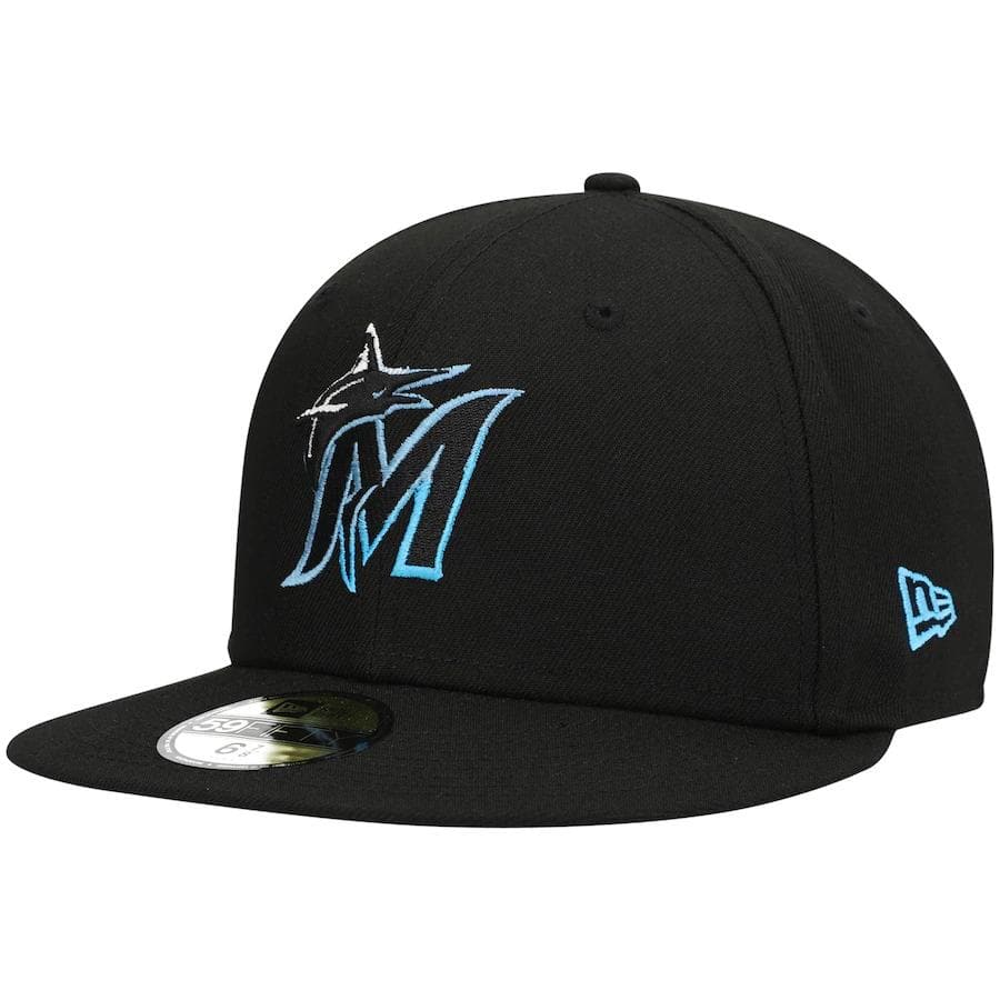 New Era Miami Marlins Black Color Dupe 59FIFTY Fitted Hat