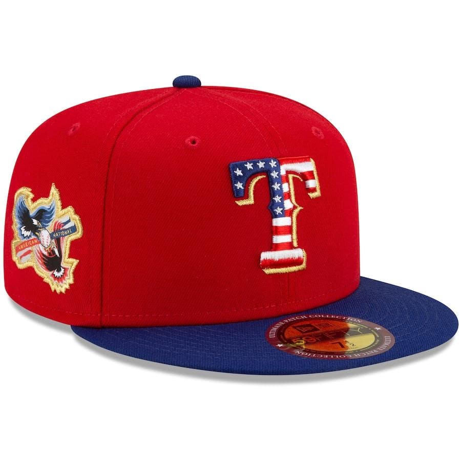 New Era Texas Rangers Americana Patch Red 2021 59FIFTY Fitted Hat