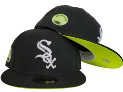 New Era Black Chicago White Sox Neon Green Bottom 50th Anniversary 59FIFTY Fitted Hat