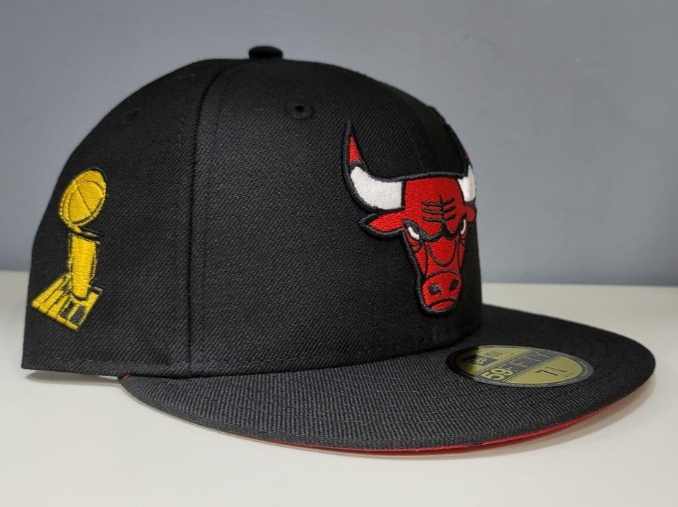 New Era Chicago Bulls Champions Trophy Patch Fitted Hat / Red Undervisor