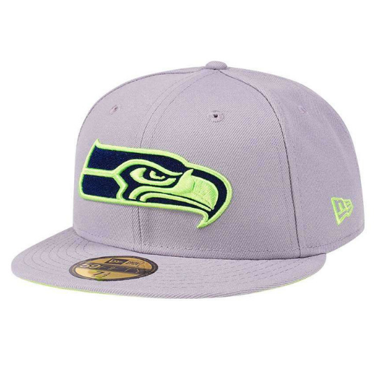New Era Seattle Seahawks Light Grey / Lime Green 59FIFTY Fitted Hat