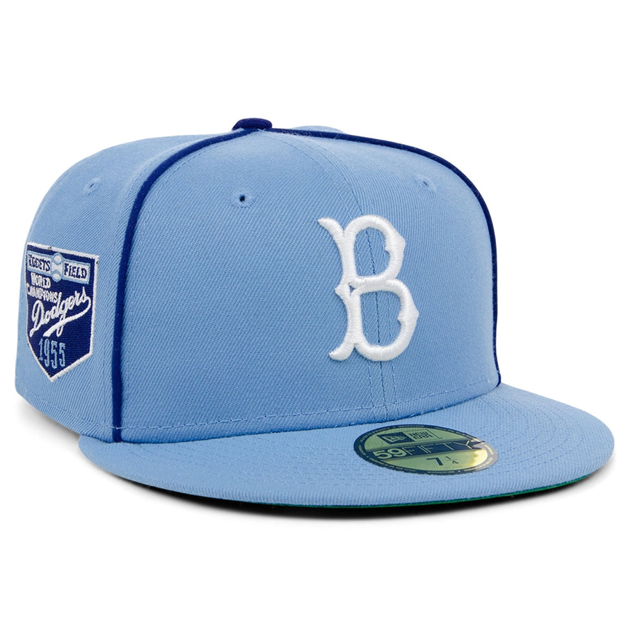 New Era x Lids HD  Brooklyn Dodgers Powder Blue Pipe 2022 59FIFTY Fitted Cap