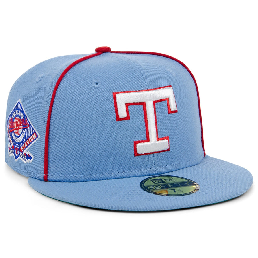 Teaxas Rangers Powder Blue New Era x Lids HD Texas Rangers Powder Blue Pipe 2022 59FIFTY Fitted C