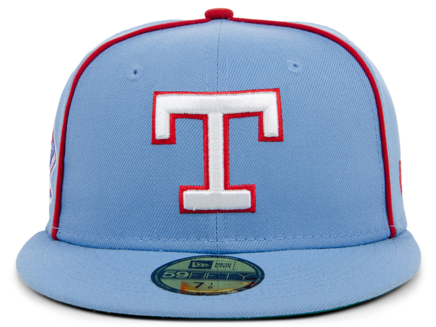Teaxas Rangers Powder Blue New Era x Lids HD Texas Rangers Powder Blue Pipe 2022 59FIFTY Fitted C