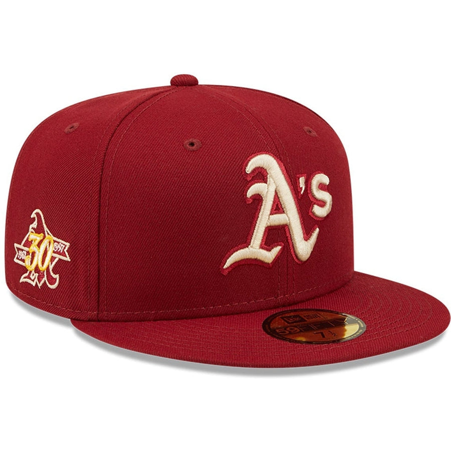 New Era x Lids HD Oakland Athletics Cardinal Sunshine 2022 59FIFTY Fitted Cap