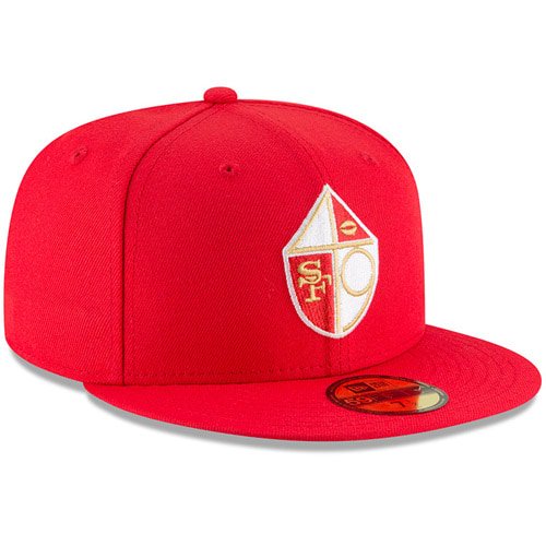 New Era San Francisco 49ers Scarlet Omaha Throwback 59FIFTY Fitted Hat
