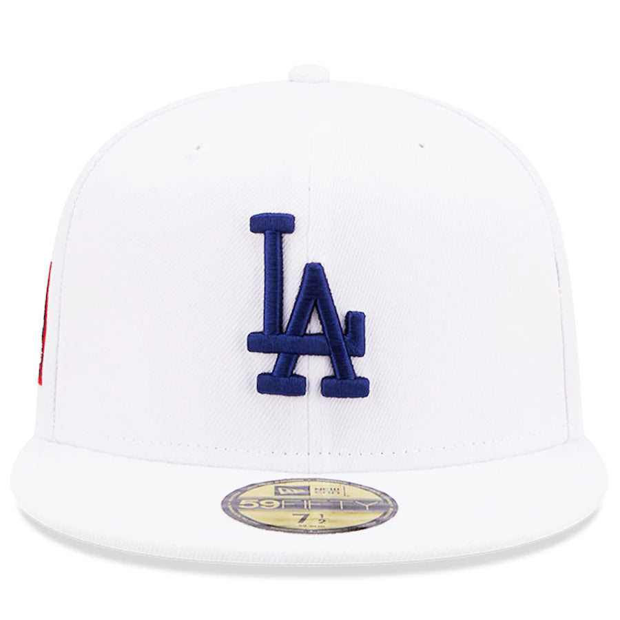 New Era White Los Angeles Dodgers 2020 World Series Patch Undervisor 59FIFTY Fitted Hat