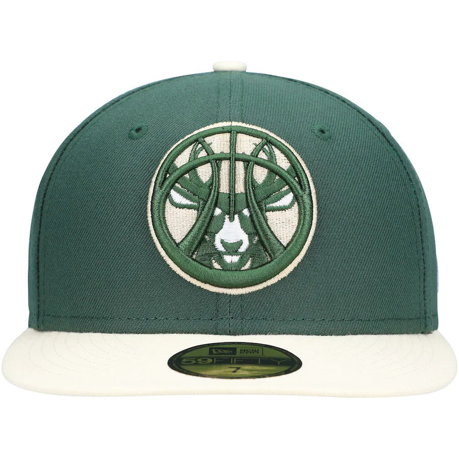 New Era Milwaukee Bucks 2021 NBA Draft Green/Cream 59FIFTY Fitted Hat