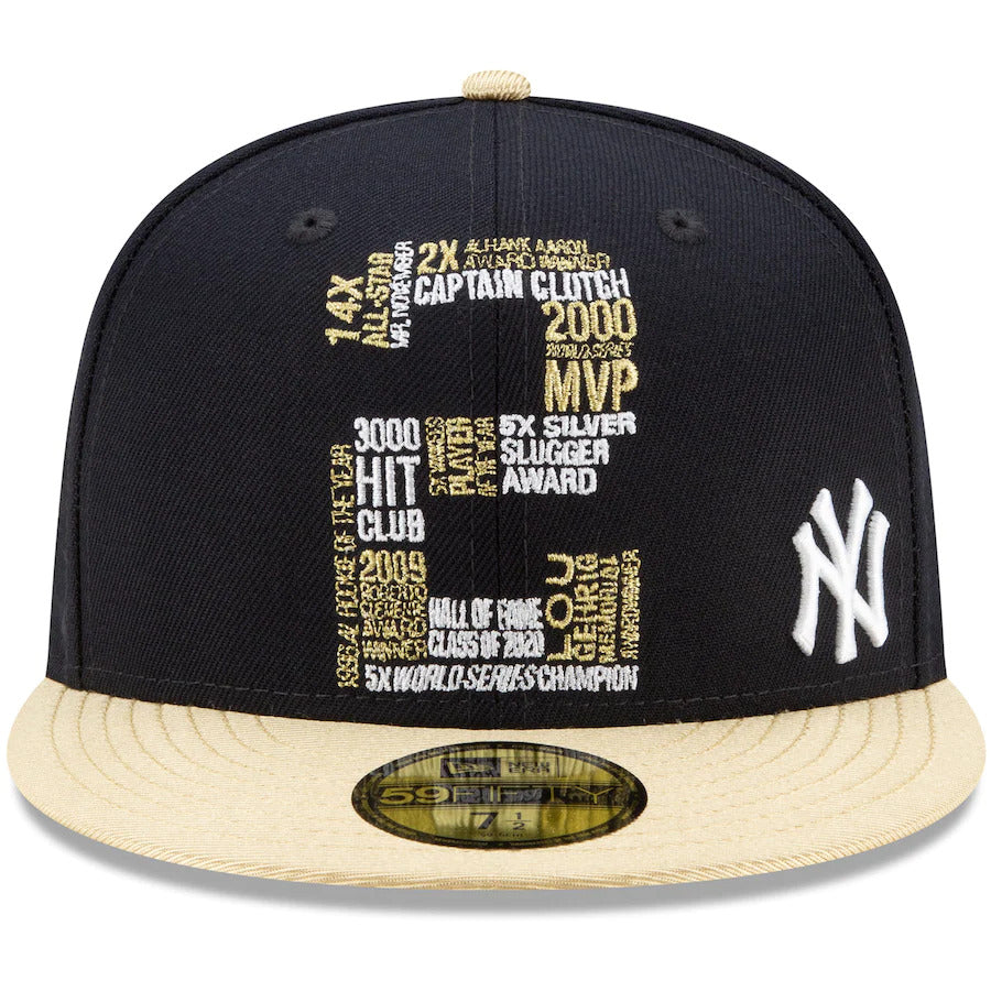 New Era New York Yankee Derek Jeter 2020 Hall of Fame Gold 59FIFTY Fitted Hat